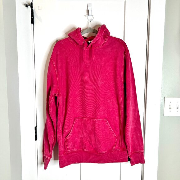 J. Crew Men's Pink Washed Heritage 14 oz. Fleece Hoodie Spring 24 Athletic Sz MT - Picture 2 of 6